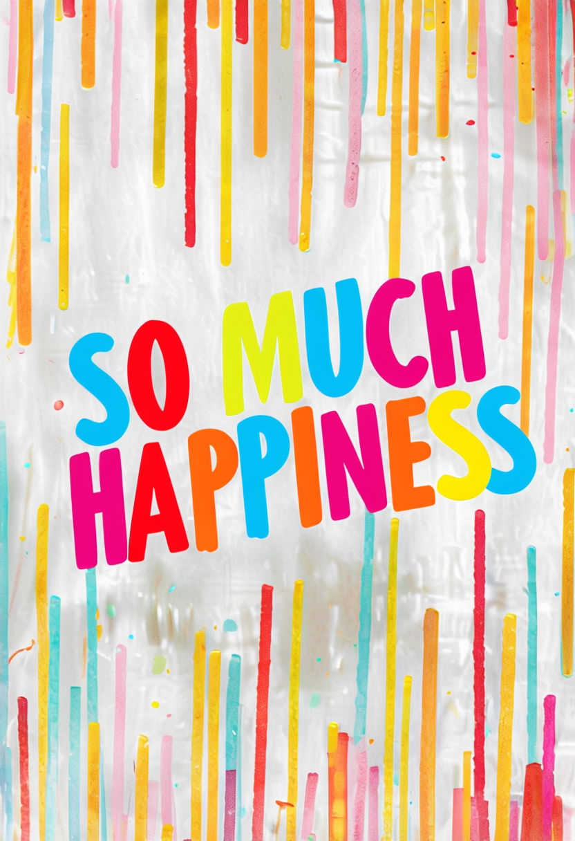 Vibrant So Much Happiness Greeting Card Design Art