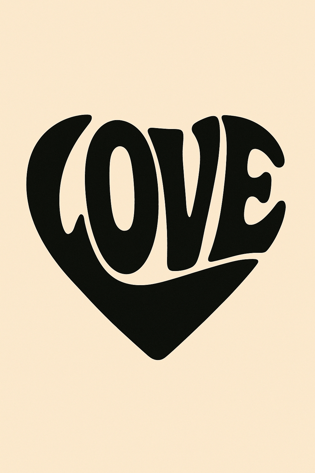 Stylish Minimalist Love Typography Heart Design T-Shirt