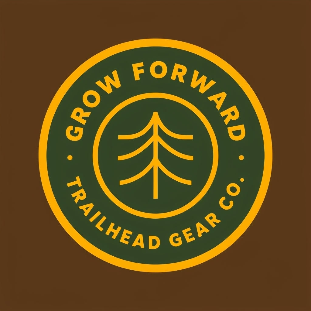 Modern Circular GROW FORWARD Logo with Tree Icon Design