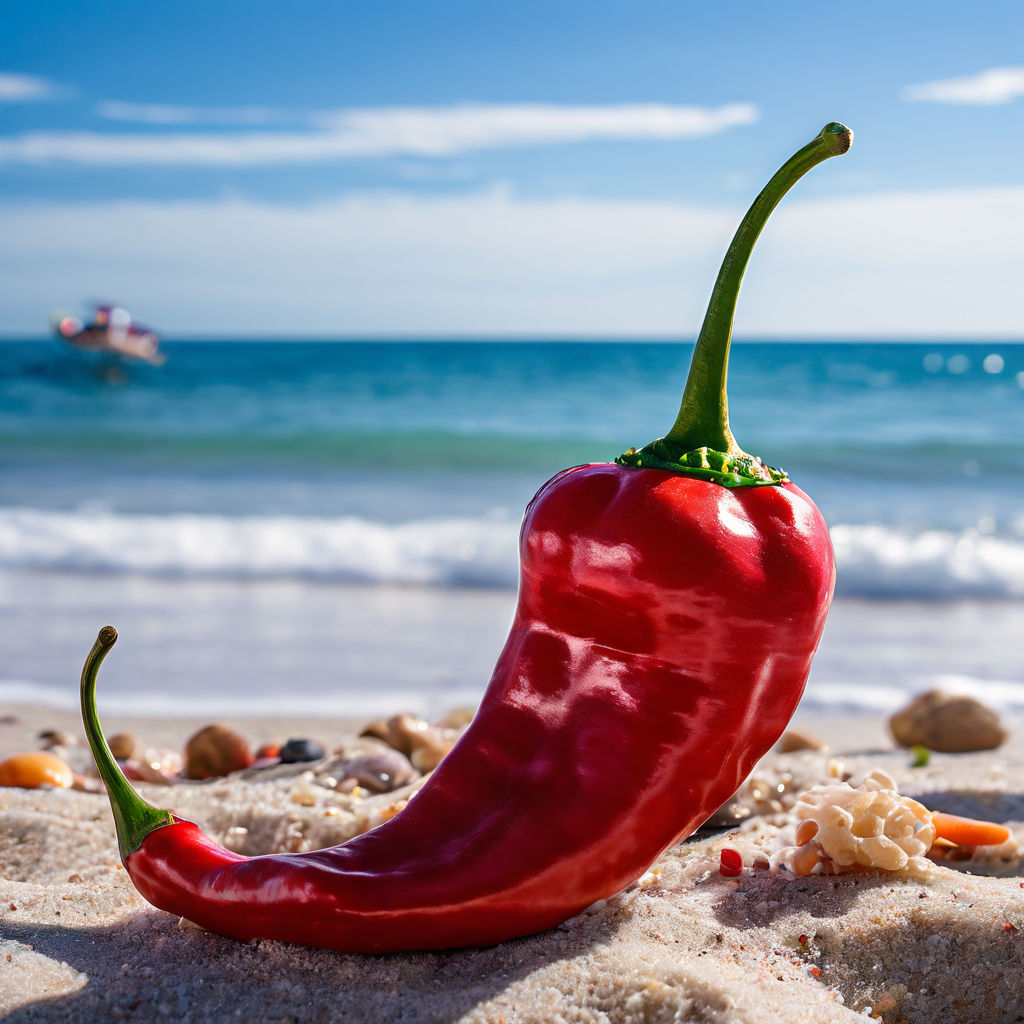 A wedding at the beach of an old chili pepper and a big cand... by ...