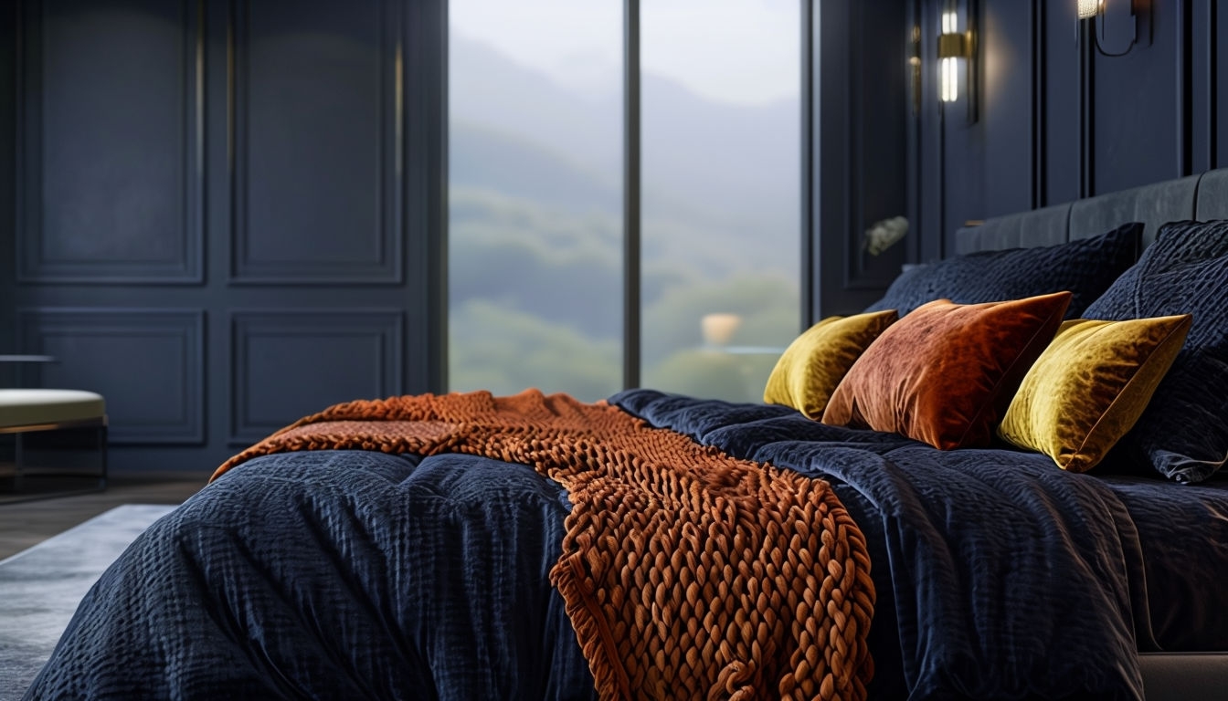 Luxurious and Serene Bedroom Retreat Virtual Background