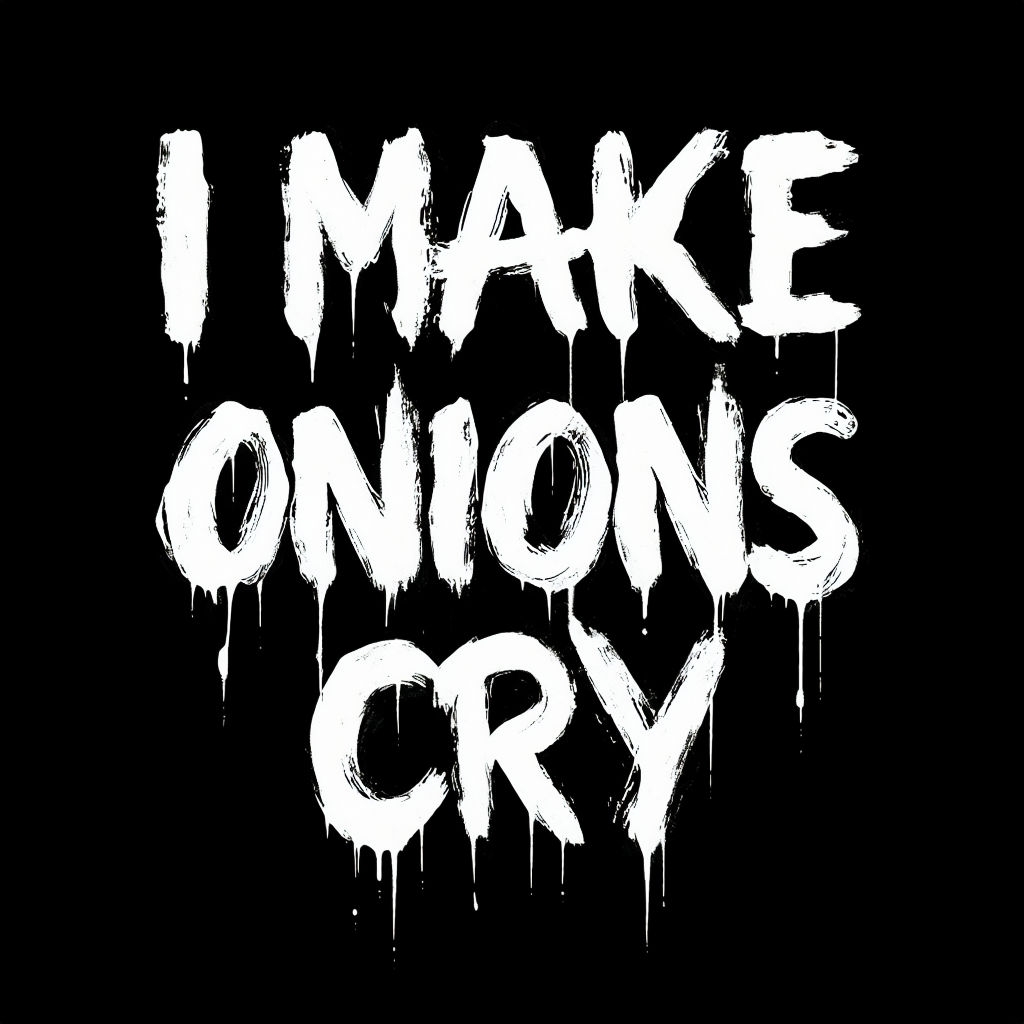 I Make Onions Cry Dripping Text Graphic T-Shirt