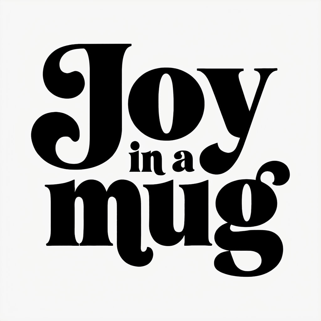 Joy in a Mug Bold Typographic Design Mug