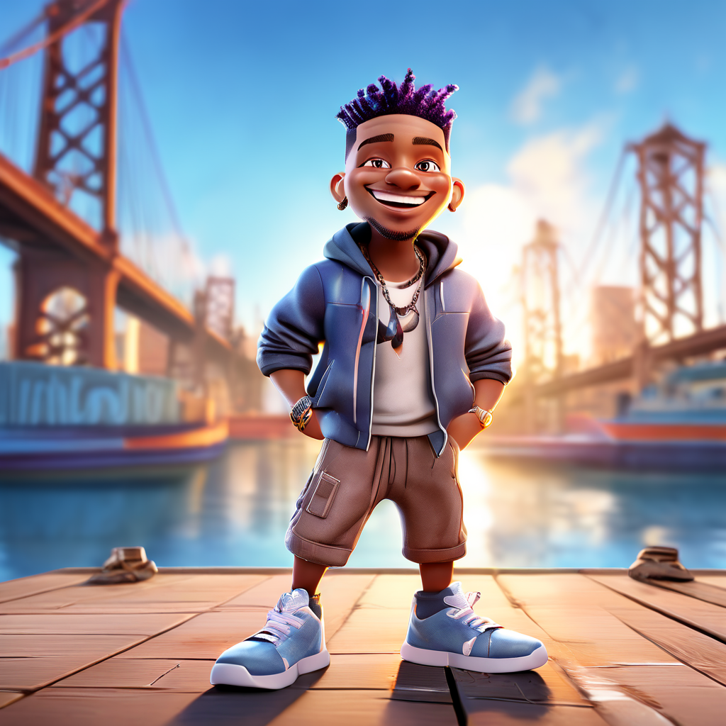 Hip hop graffiti-style cartoon character in 3D Pixar style by AiTIST ...