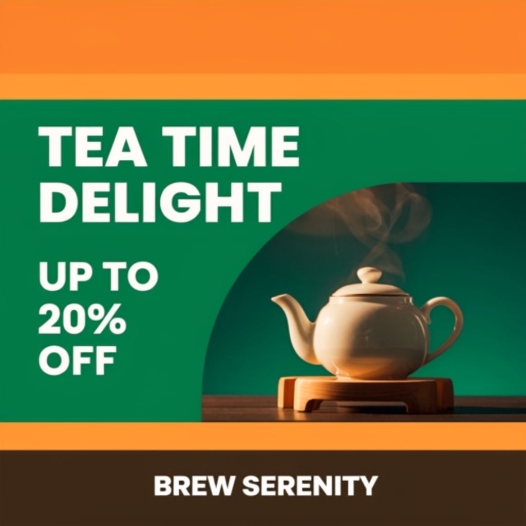 Tea Time Delight Promotional Advertisement with Elegant Design Ads