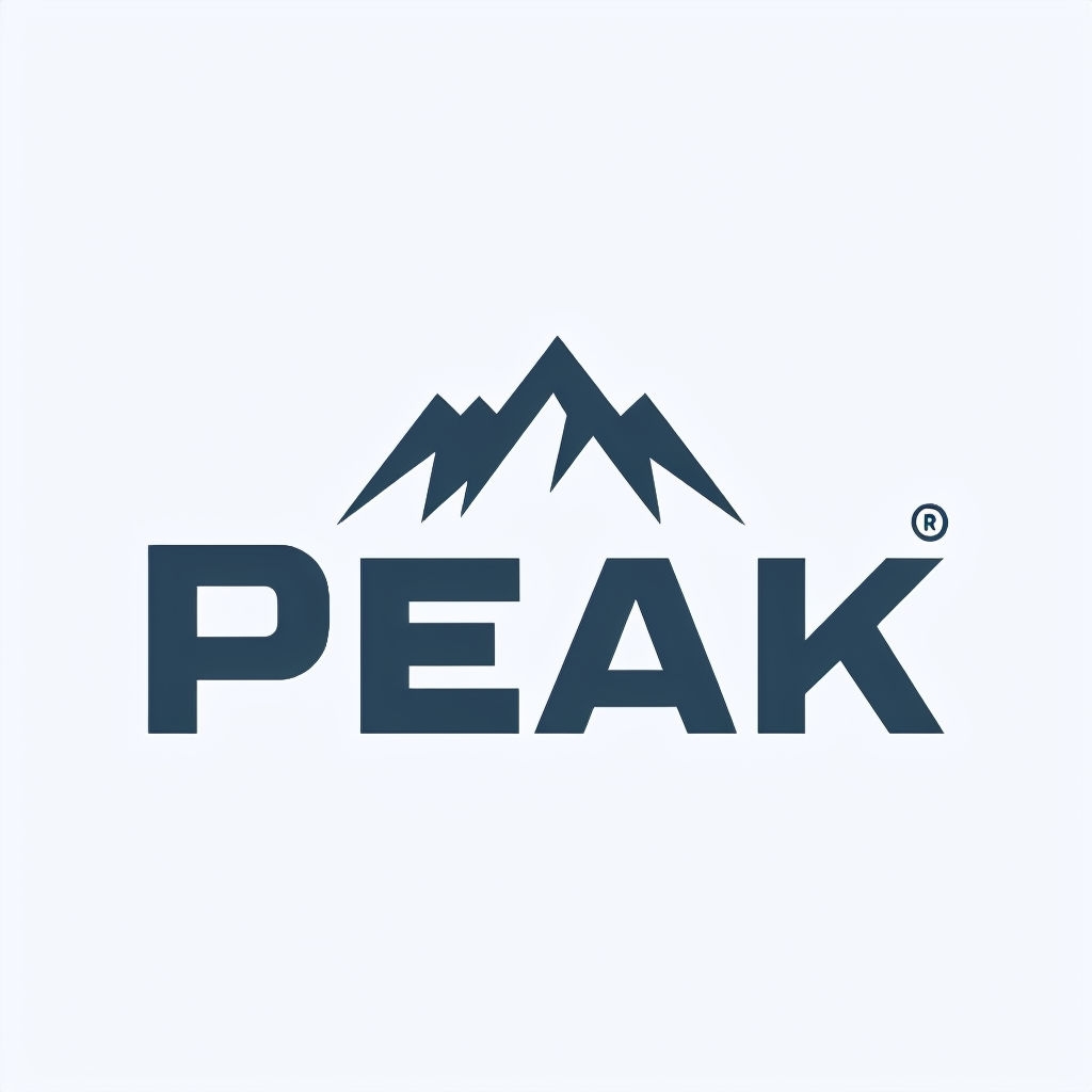 Minimalist Outdoor Peak Logo with Abstract Mountain Icon