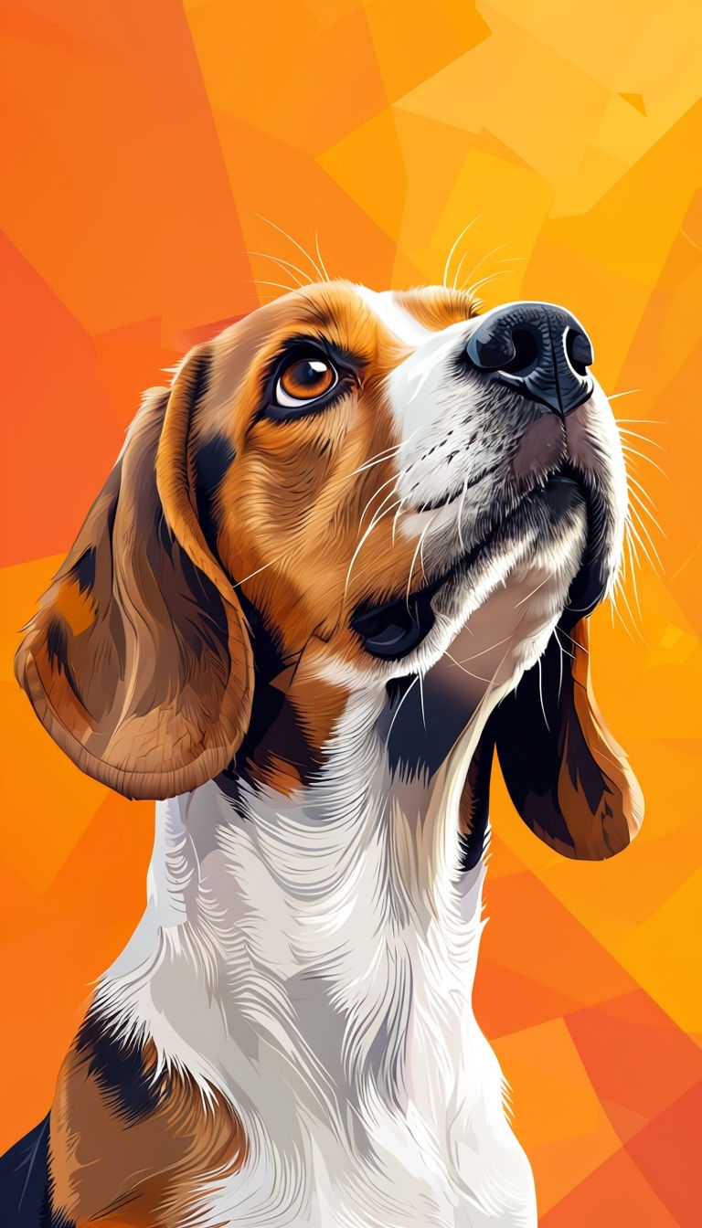 Close-Up Illustration of a Playful Beagle Dog Phone Case Cover