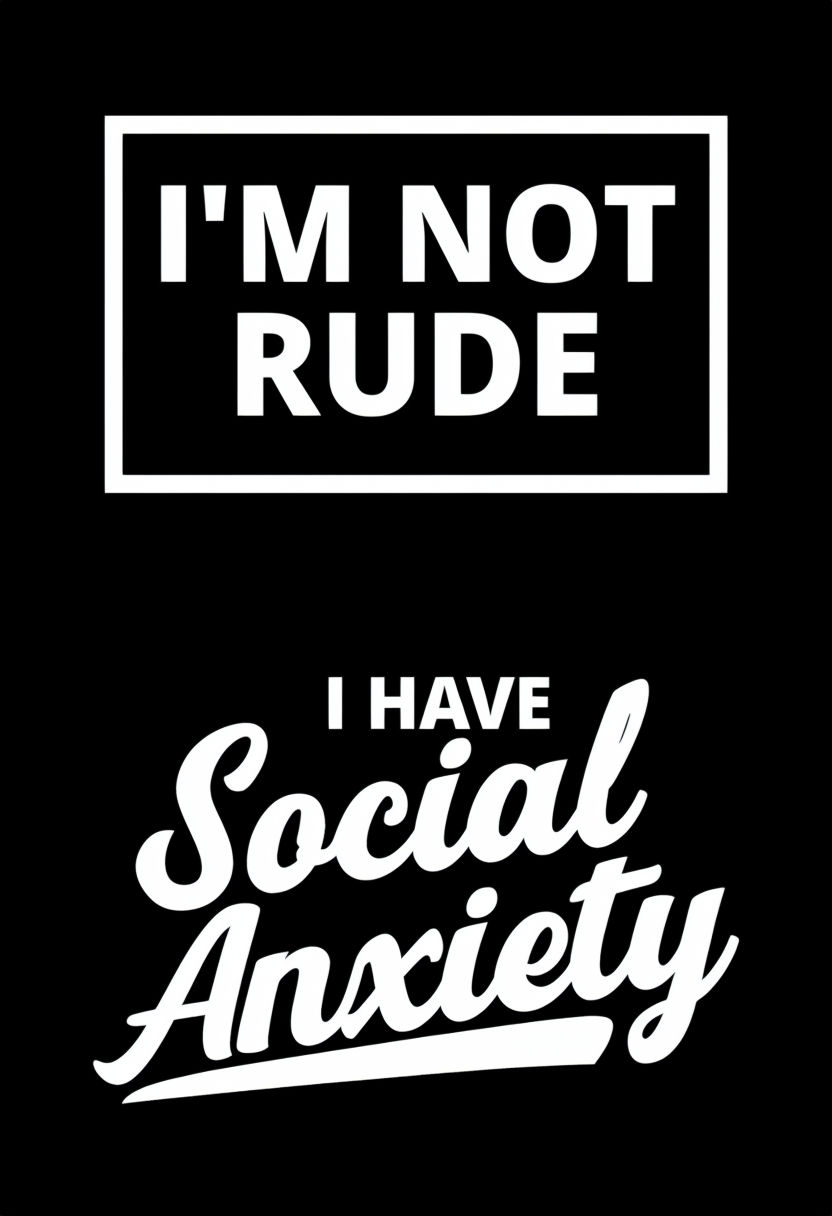 Humorous I'm Not Rude Social Anxiety Typography T-shirt