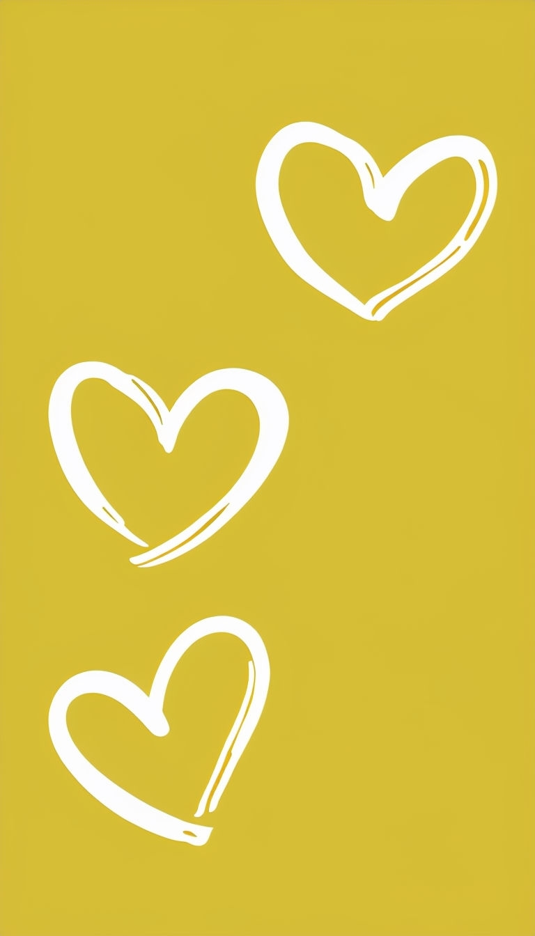 Playful White Heart Outline Design on Lime Yellow Phone Case Cover