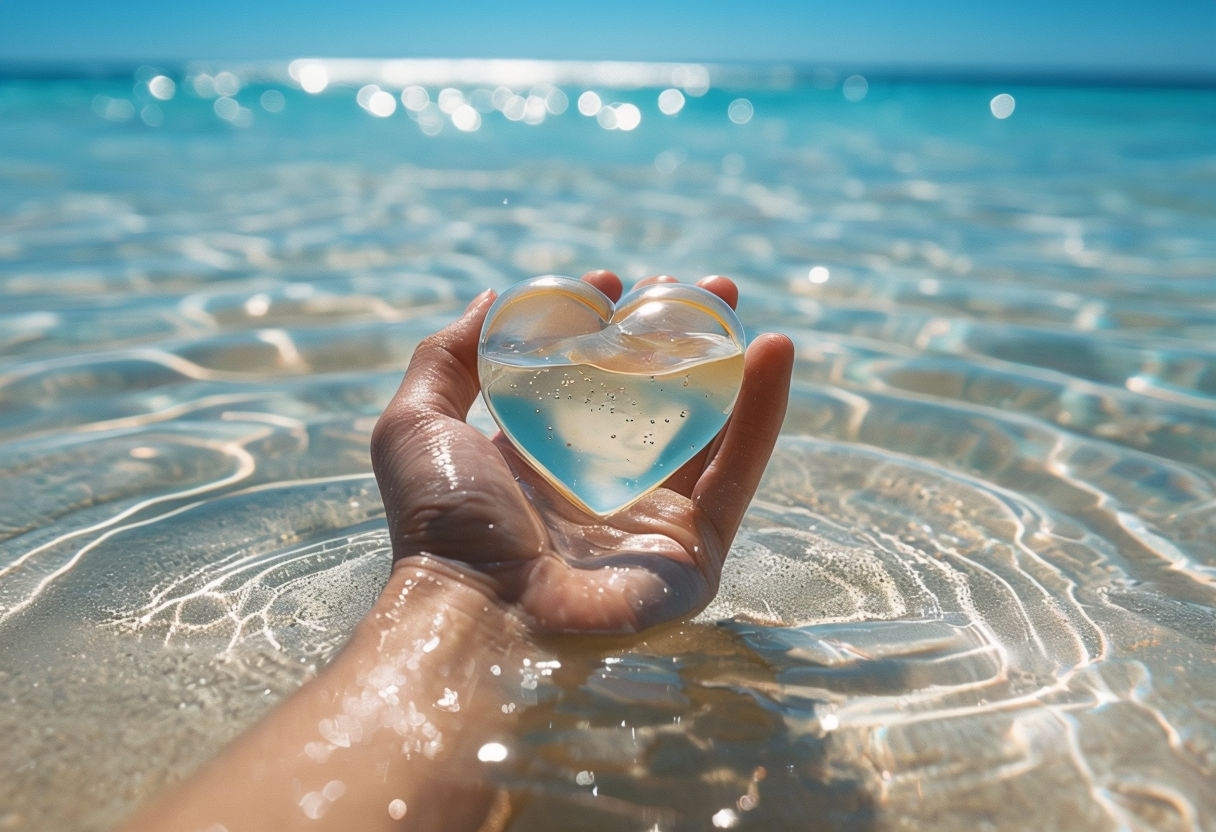 Tranquil Heart-Shaped Object Reflection in Water Art