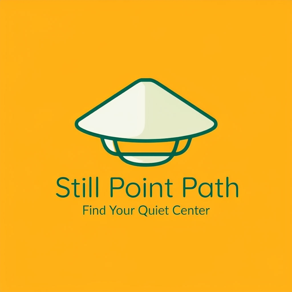 Stylized Asian Hat Logo for Still Point Path Brand