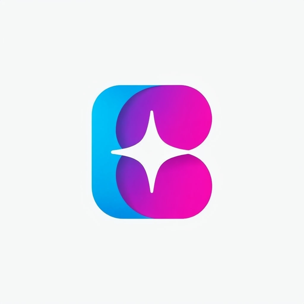 Vibrant Blue Magenta Stylized Letter B Logo