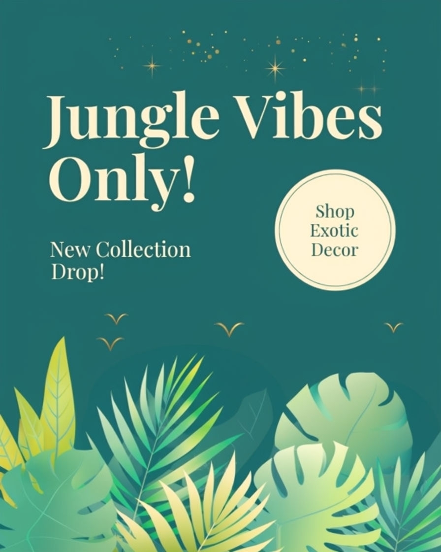 Tropical Jungle Vibes Only Collection Drop Advertisement