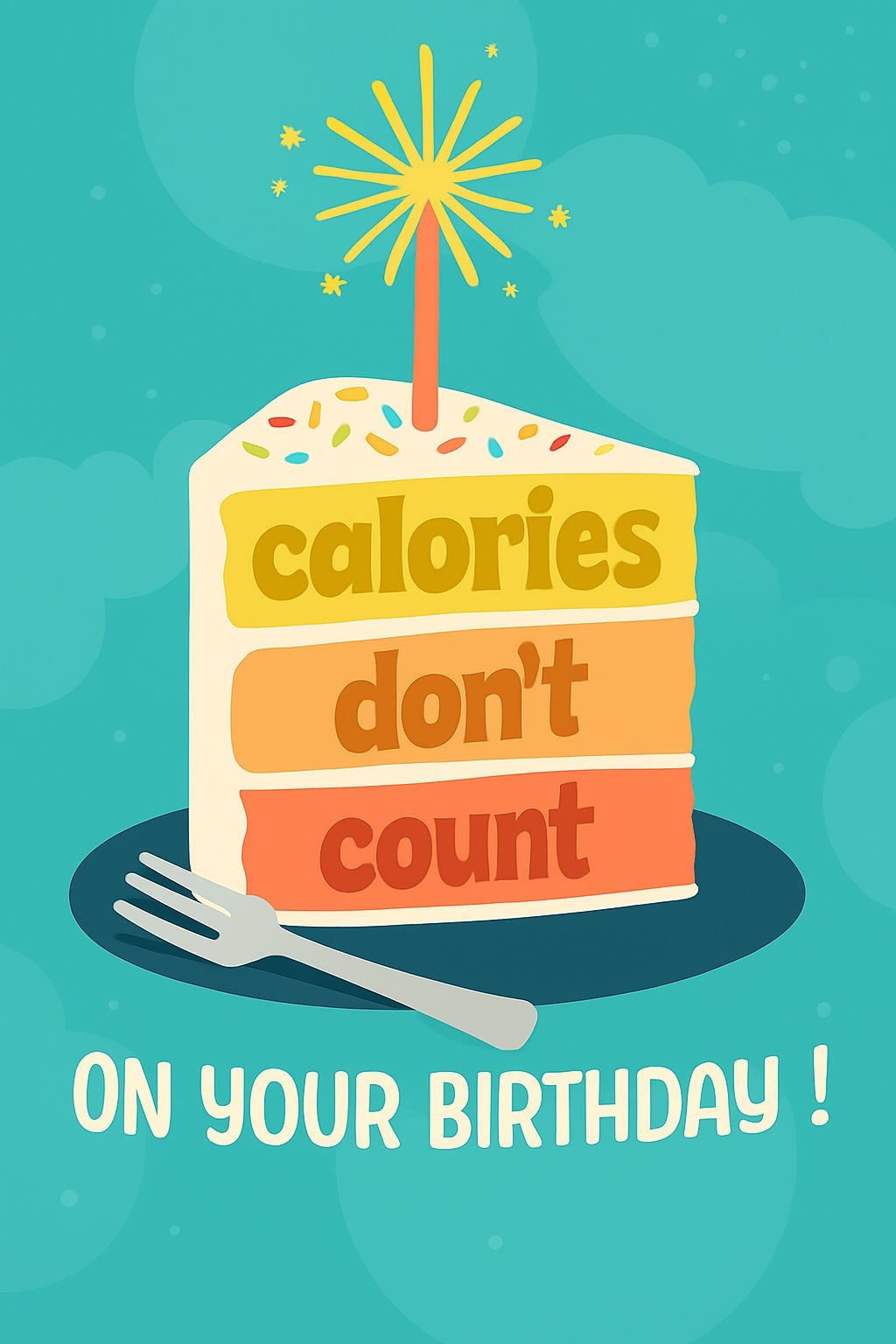Cheerful Layered Cake Birthday Card with Festive Colors Design