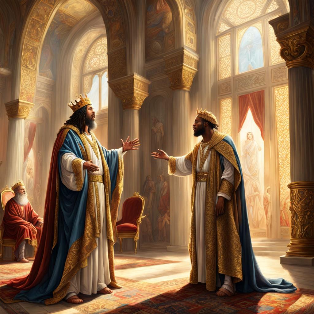 UltraHD digital painting of Prophet Nathan confronting King... by Liam