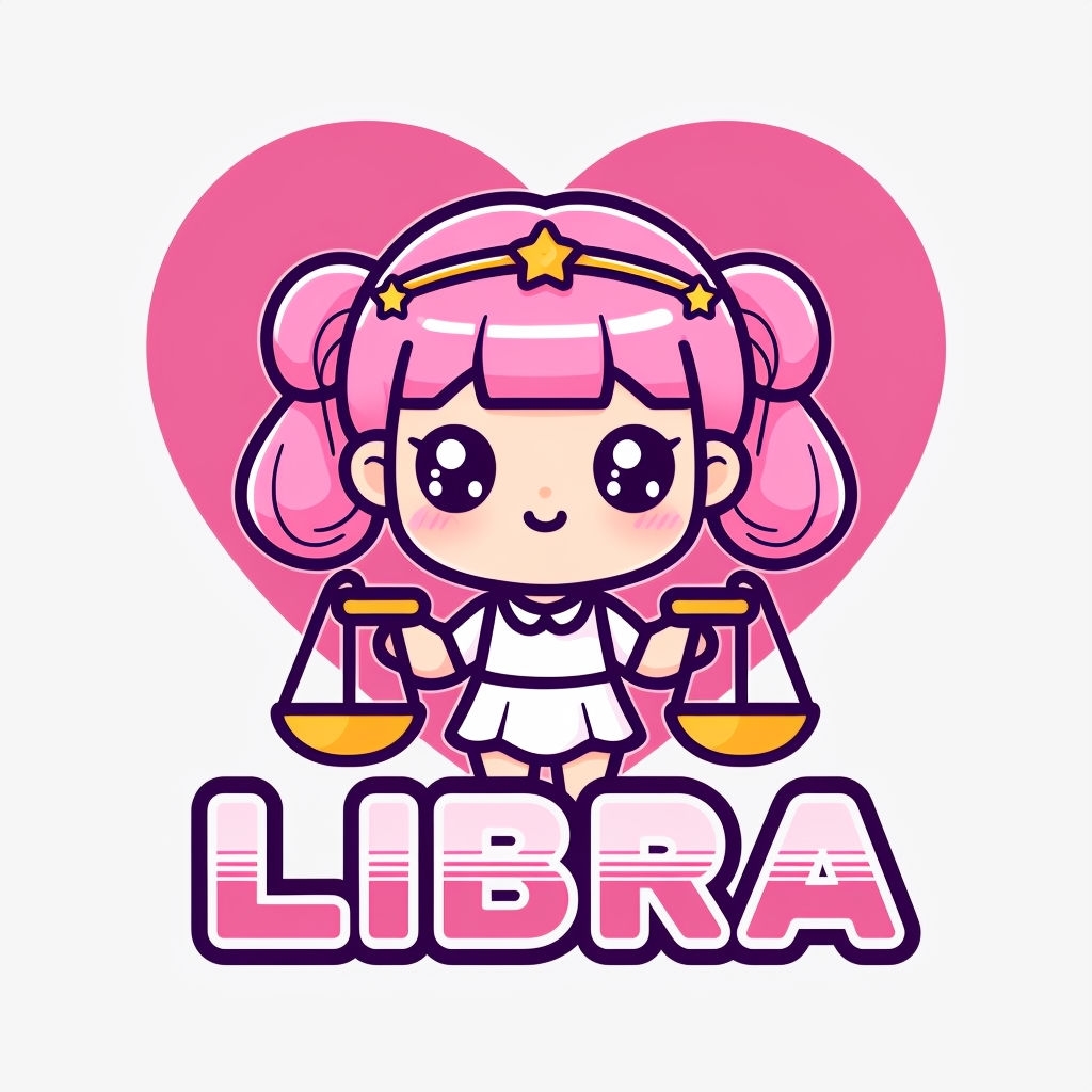 Cute Cartoon Libra Zodiac Character in Kawaii Style Mug