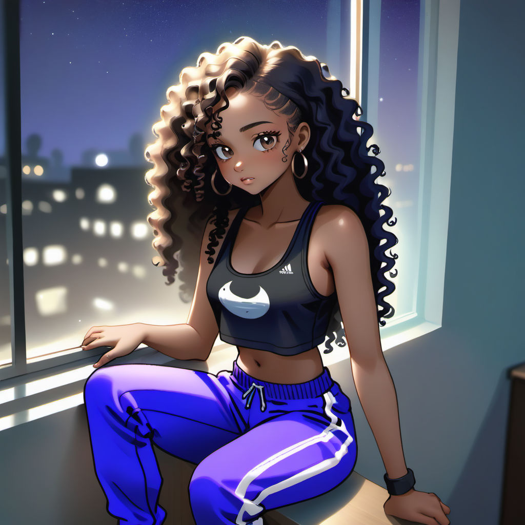 cute black anime girl