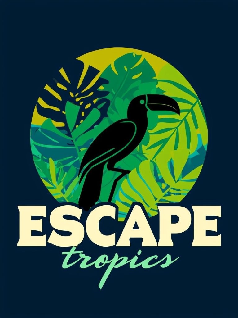 Retro Tropical Escape Graphic T-Shirt Design