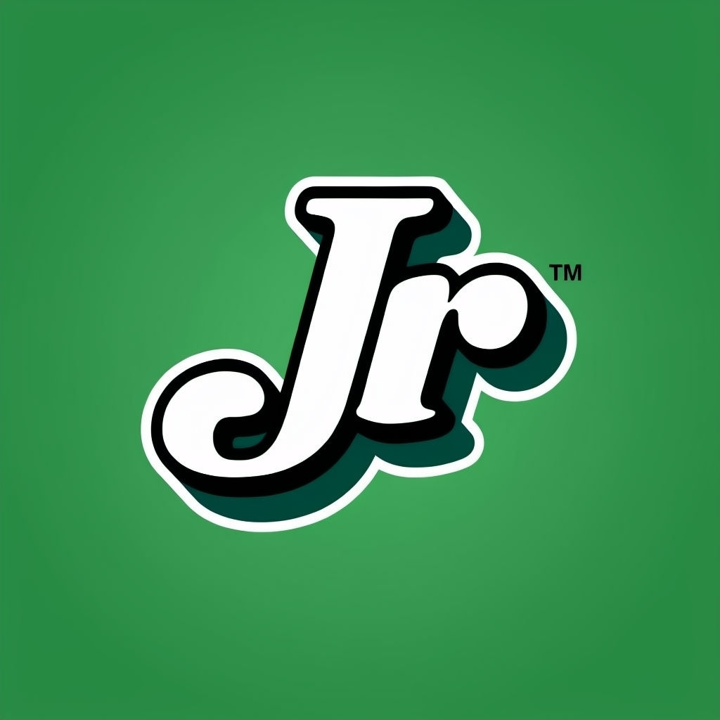 Modern Minimalist 'Jr' Logo with Vibrant Green Background Logo
