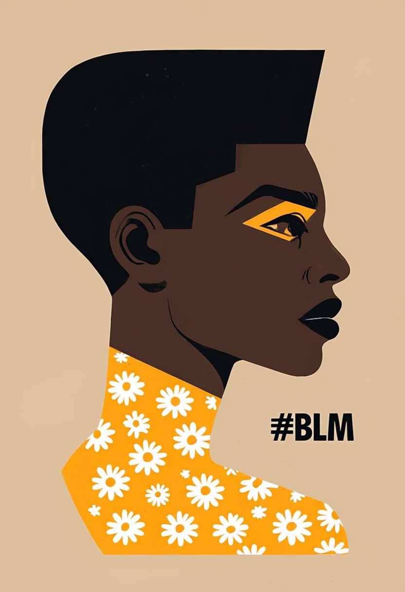 Empowered Black Lives Matter Minimalist Illustration Poster