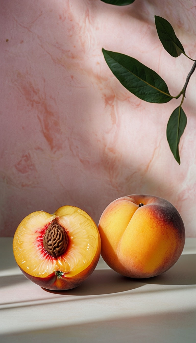 Serene Still Life of Juicy Peaches on Light Surface Art