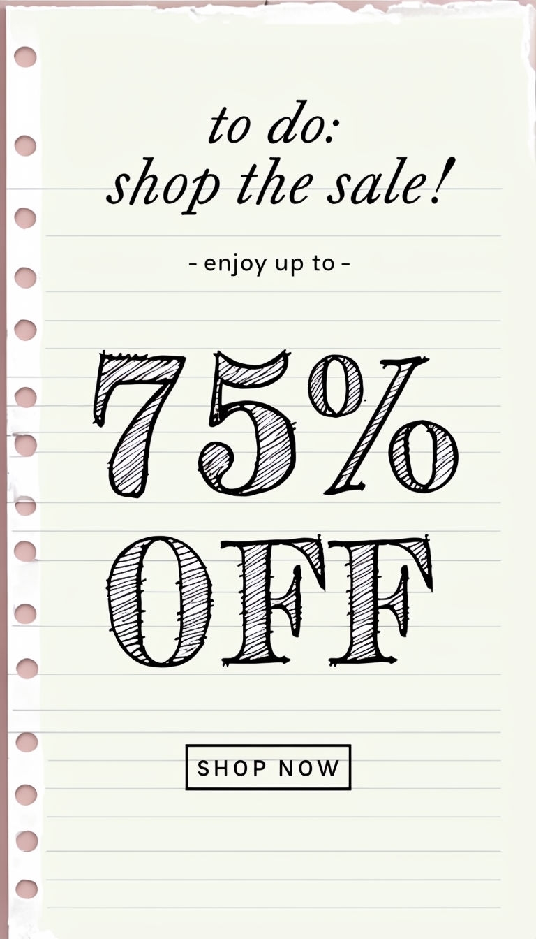 Handwritten Style Notebook Sale with 75% OFF Discount Ad