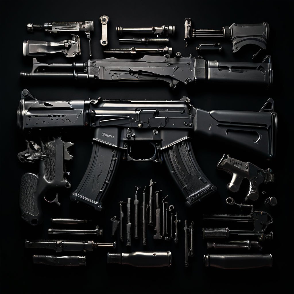 All parts of the ak 47 labeled by David Drozd - Playground