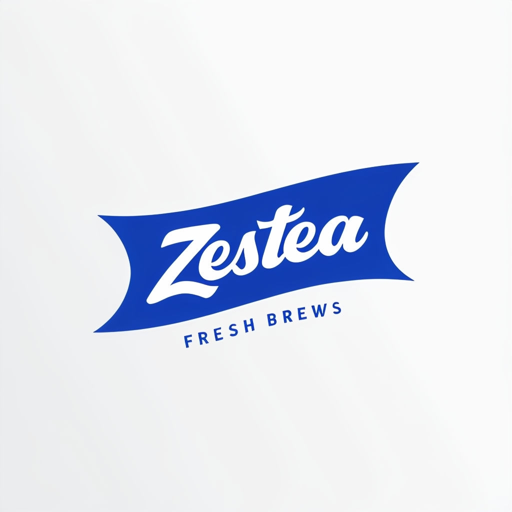 Minimalist Zestea Fresh Brews Logo Design on White Background Logo