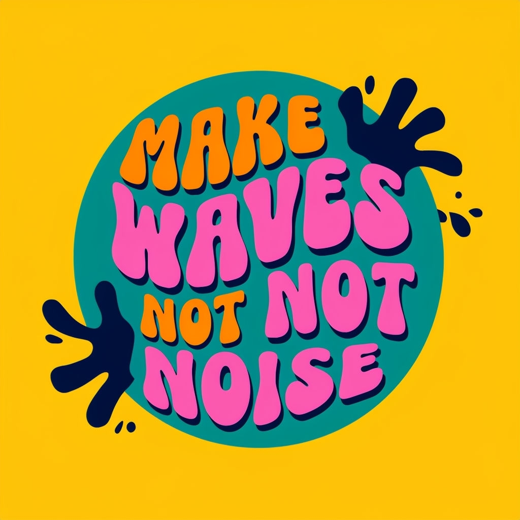 Make Waves Not Noise Retro Pop Art Sticker
