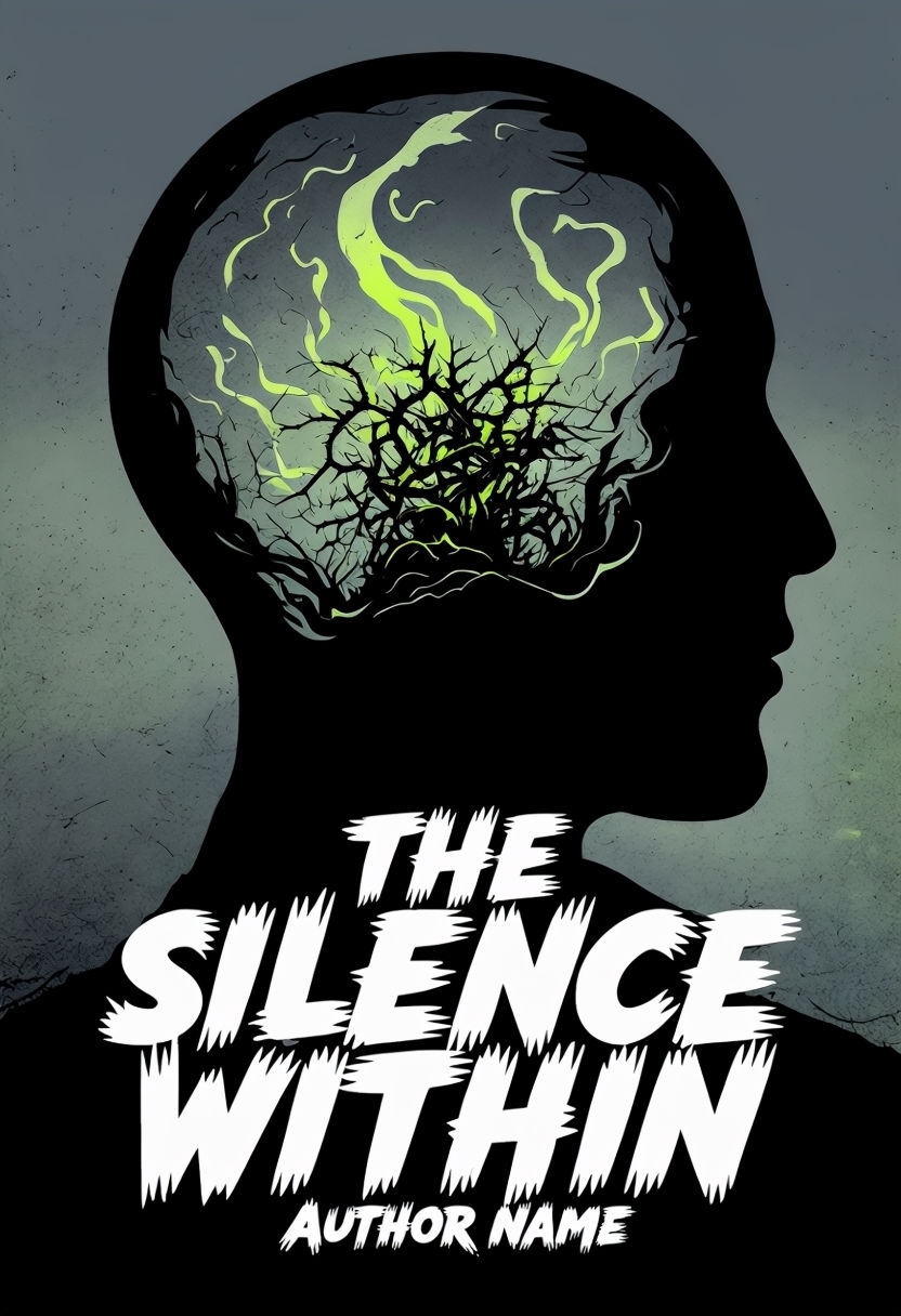 Psychological Horror Illustration of "The Silence Within" EBook Cover