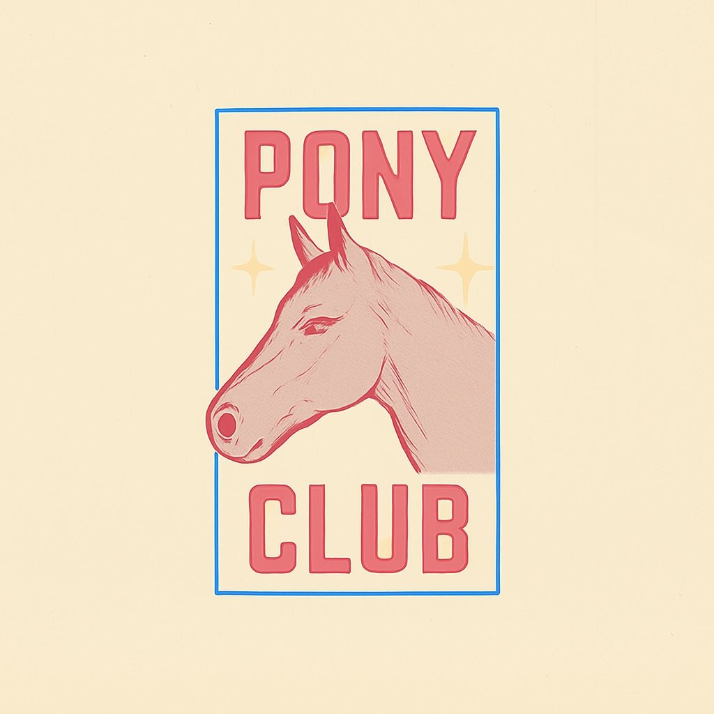 Minimalist Stylized Pony Club Illustration T-Shirt
