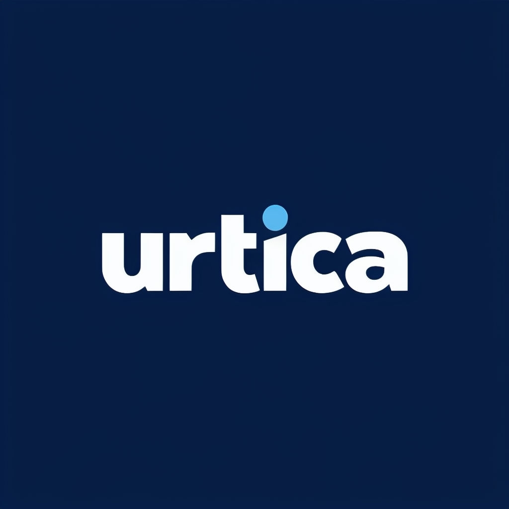Minimalist Urtica Logo Design on Navy Blue Background Logo