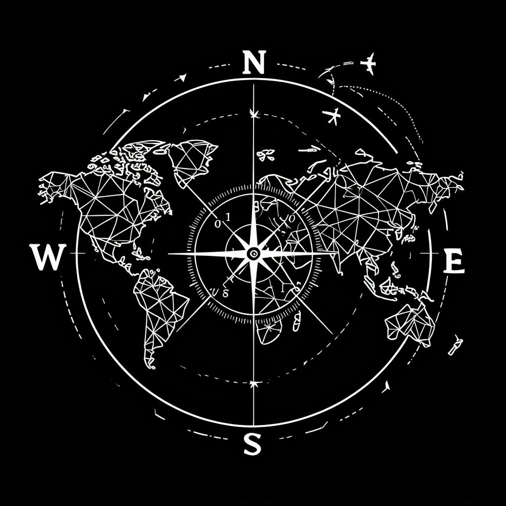 Modern Geometric Compass Design Graphic T-Shirt