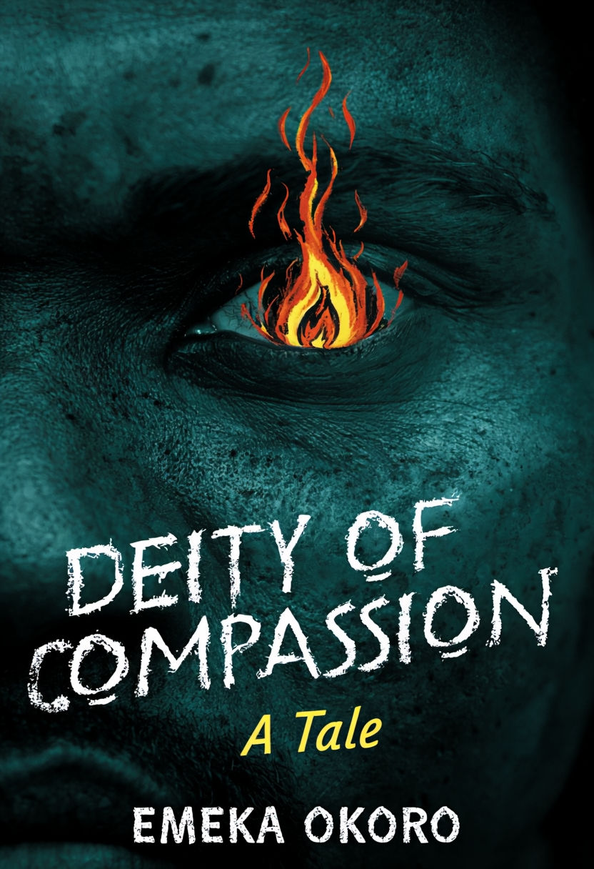 Intense Close-Up of Human Face with Flame Eye for Lord of Compassion Poster