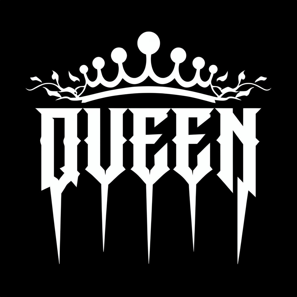 Bold Gothic Queen Tiara Graphic Design T-Shirt