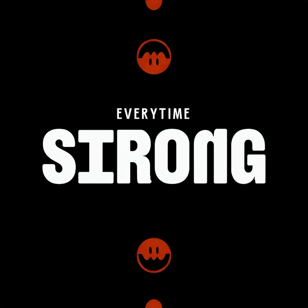 Strong Everytime Motivational Graphic Design Poster