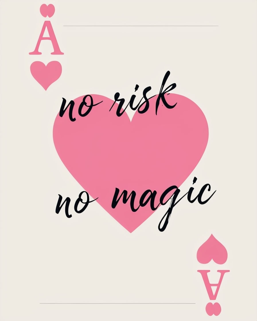 Minimalist Ace of Hearts Graphic Design with Motivational Text Poster