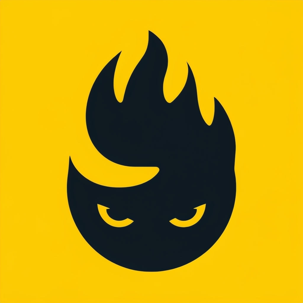 Dynamic Navy Blue Silhouette Face Icon on Bright Yellow Logo