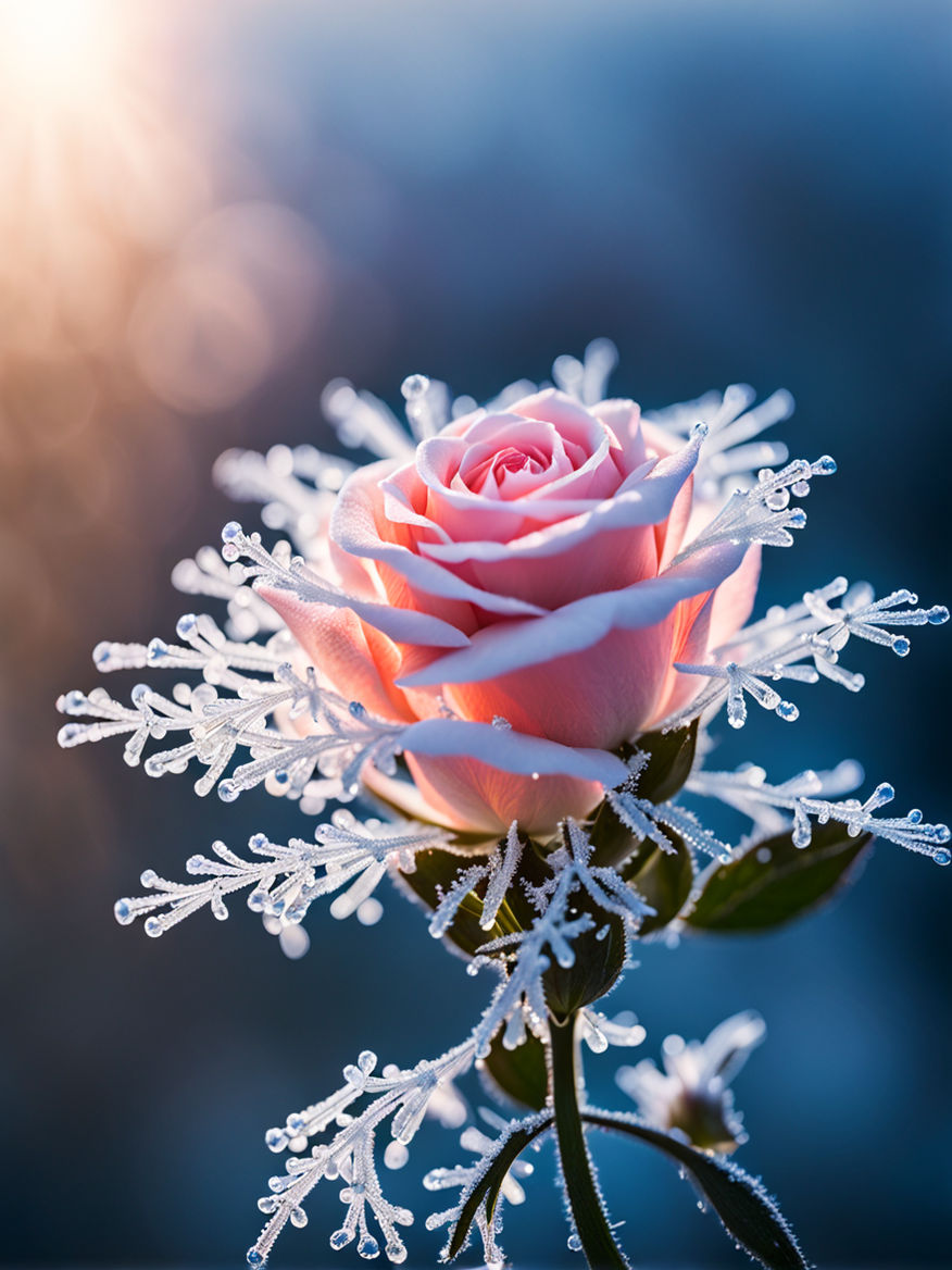 frozen flower in frost