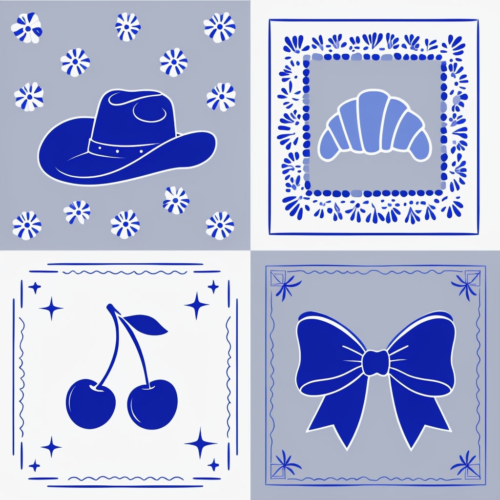 Whimsical Four Quadrant Seamless Pattern with Playful Illustrations