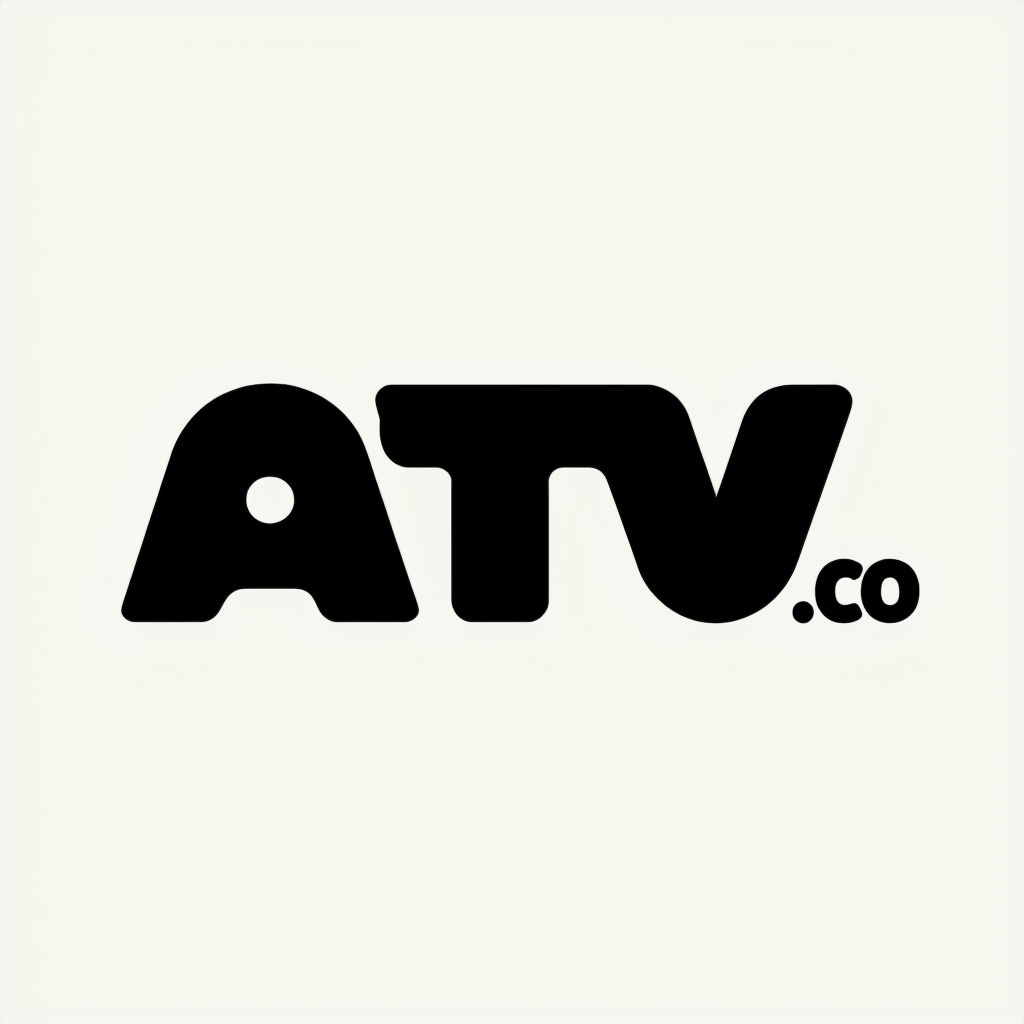 Minimalist ATV.co Logo Design on Off-White Background Logo