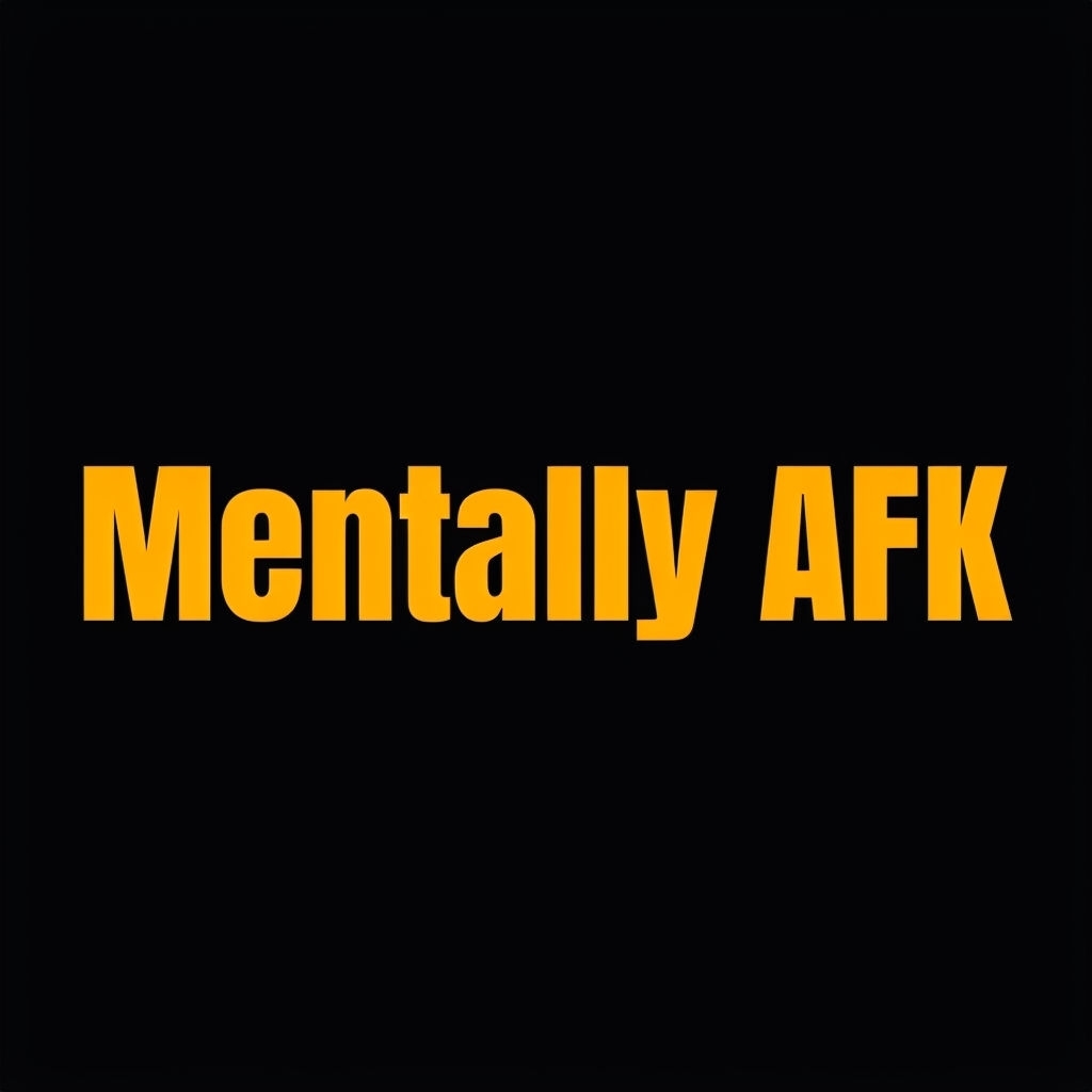 Bold Mentally AFK Text Design on Black Background T-shirt