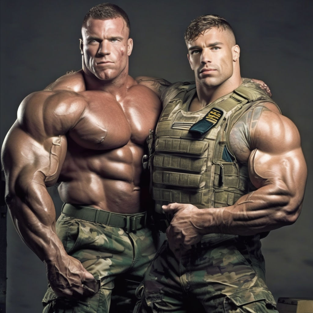 a professional photo of a gay handsome white very muscular bodybuilder  couple