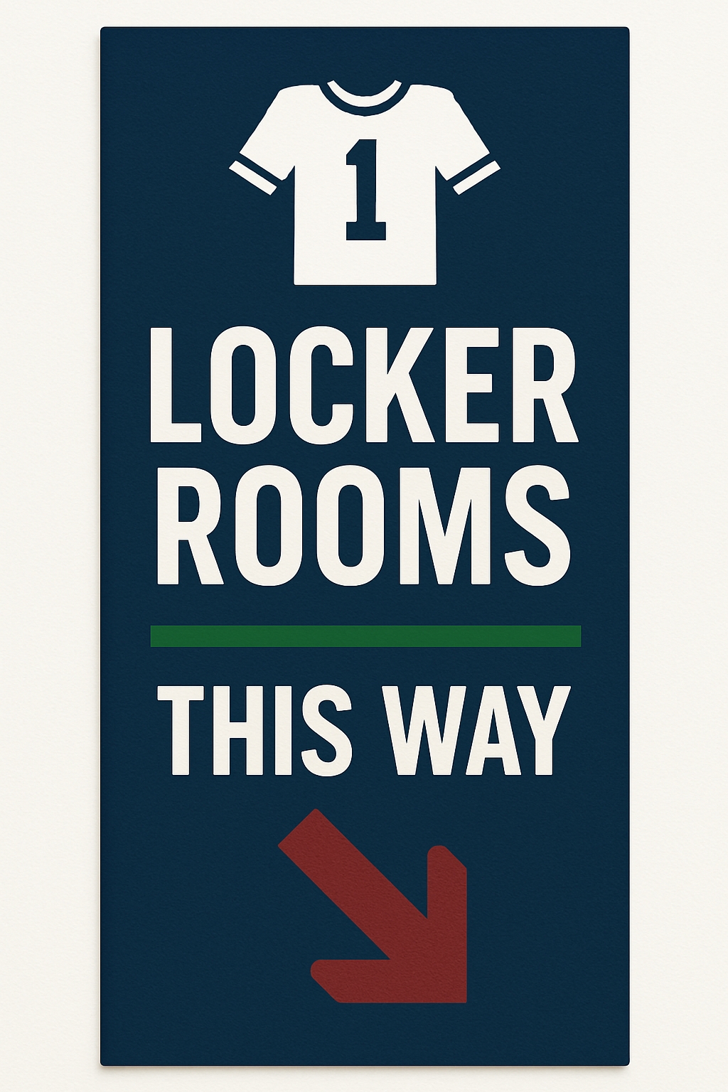 Modern Minimalist Directional Sign for Locker Rooms Event Sign