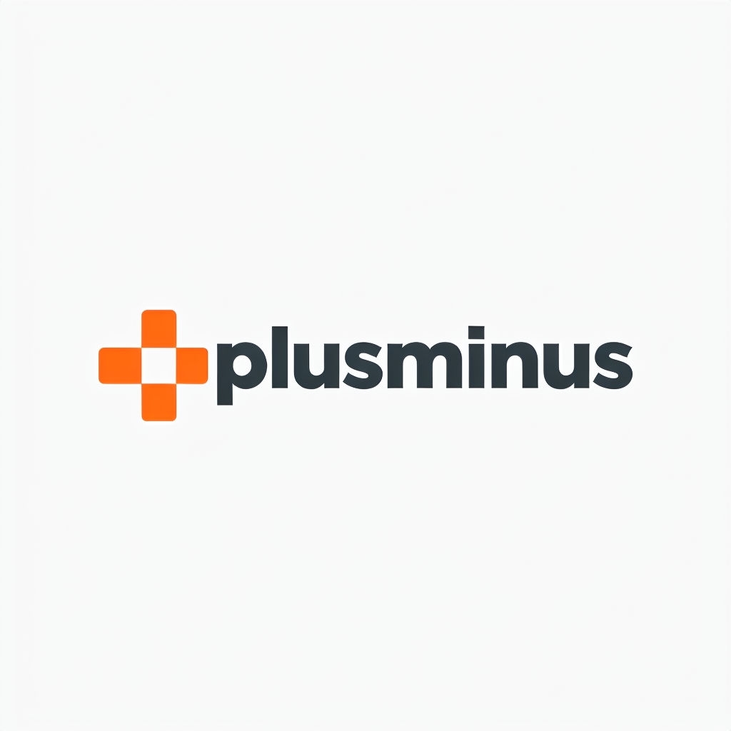 Modern Minimalist Plusminus Logo Design on White Background