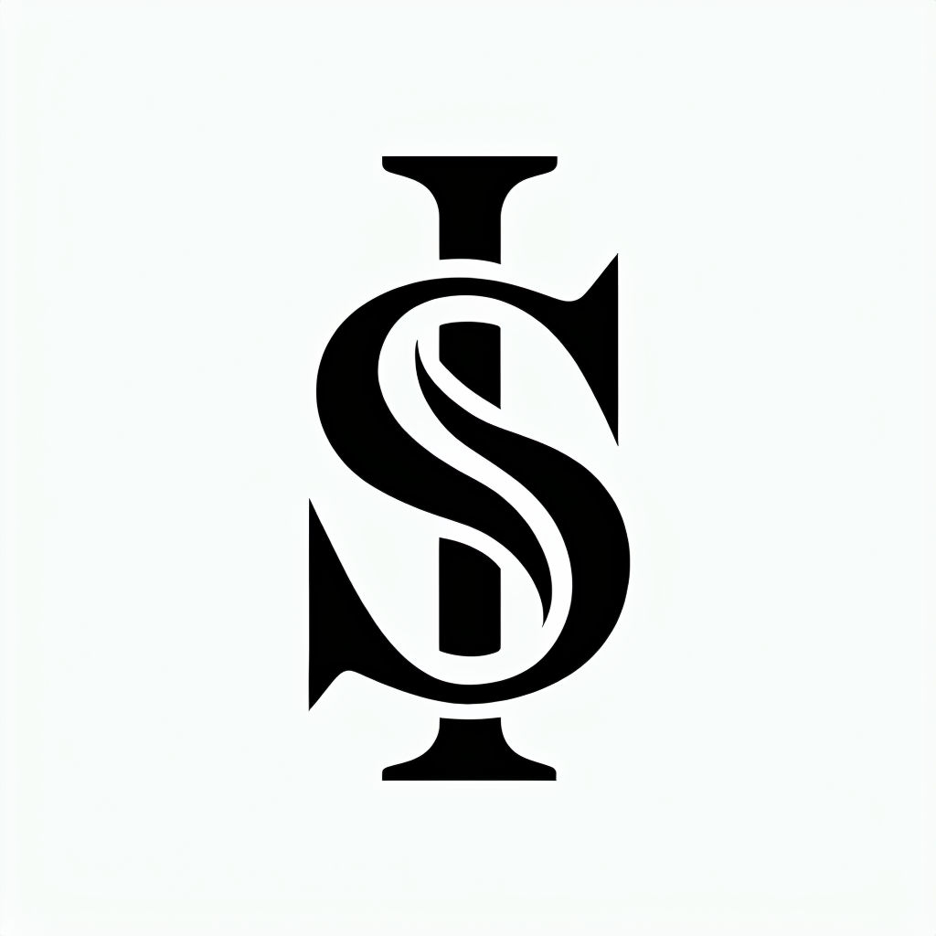 Modern Minimalist IS Dollar Sign Logo Design Monogram
