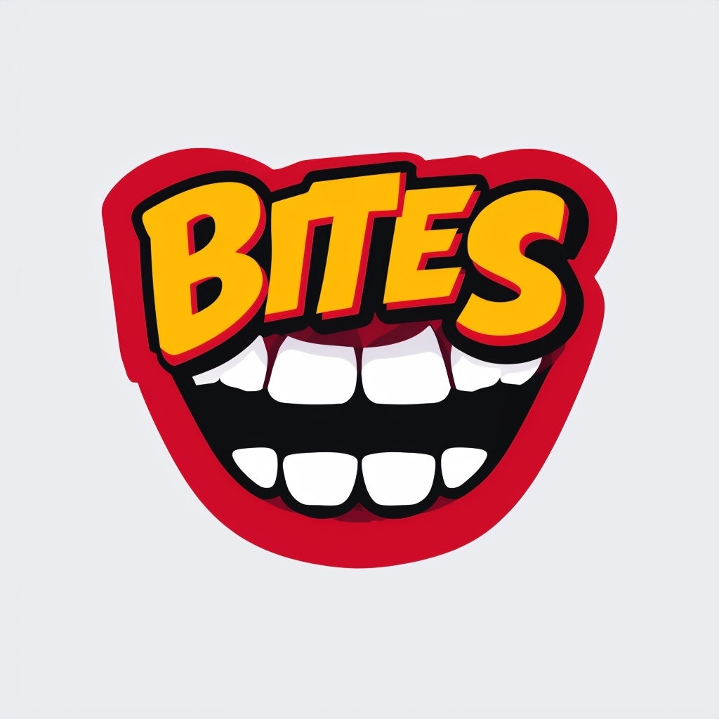Playful Vibrant Open Mouth Logo with Comic Text Sticker