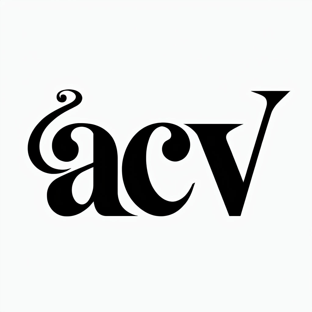 Elegant Black Typographic Logo Design with Ornate Serif Font Logo