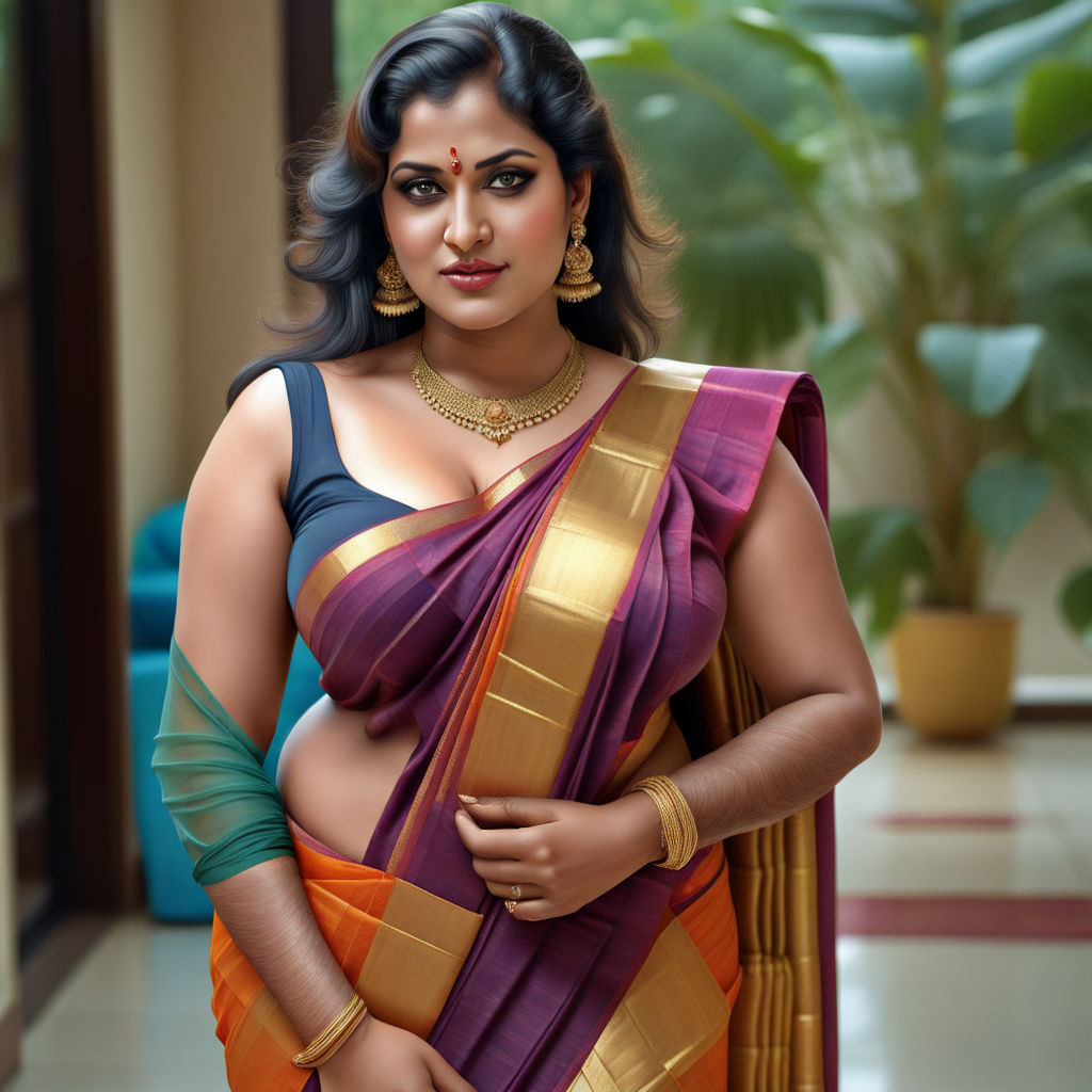 Huge massive boobs lady in saree