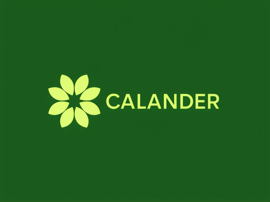 Modern Minimalist Flower Logo Design with Bold Text CALANDER
